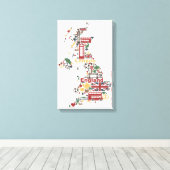 Symbole für England Karte Leinwanddruck (Insitu (Holzboden))