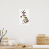 Symbole für England Karte Poster (Küche)