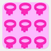 SYMBOLE FÜR FRAUEN QUADRATISCHER AUFKLEBER (Vorderseite)