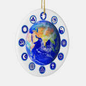 Symbole für Frieden, Einheit und Religion Keramikornament (Rechts)