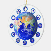 Symbole für Frieden, Einheit und Religion Keramikornament (Links)