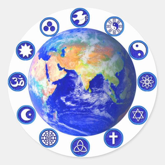 Symbole für Frieden und Einheit Runder Aufkleber (Vorderseite)