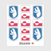 Symbole für grönländischen Staat / Wappen und Fahn Aufkleber (Blatt)