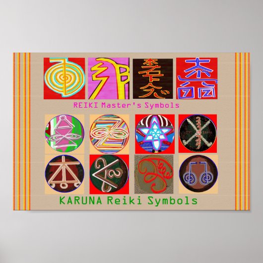 Symbole für Heilmeister - Premium-Papier Poster (Vorne)