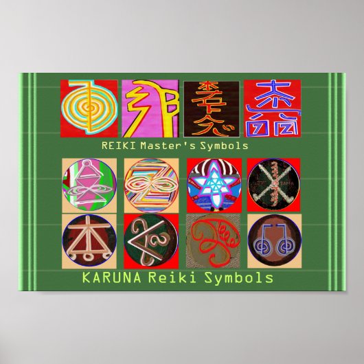 Symbole für Heilmeister - Premium-Papier Poster (Vorne)