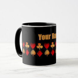 Symbole für Kartenspiel, personalisierter Schlamm Tasse