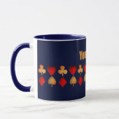 Symbole für Kartenspiel, personalisierter Schlamm Tasse (Links)