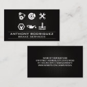 Symbole für Kfz-Dienstleistungen | AUTO Visitenkarte (Vorne/Hinten)