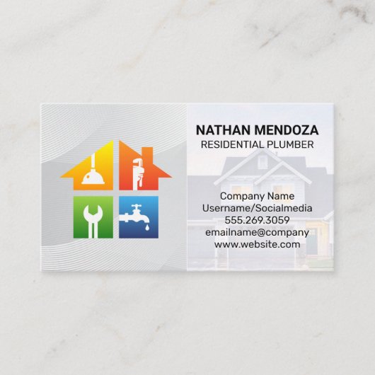 Symbole für Kleber-Tools | Wohnungsvertragnehmer Visitenkarte (Vorderseite)