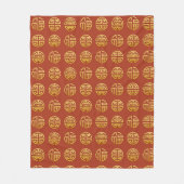 Symbole für Lu Shou: Glück, Wohlstand, Langlebigke Fleecedecke (Vorderseite)