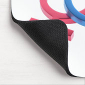 Symbole für männliche und blaue männliche Metalle Mousepad (Ecke)