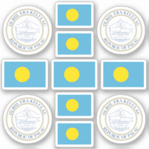 Symbole für palauische Staat / Wappen und Fahnen Aufkleber