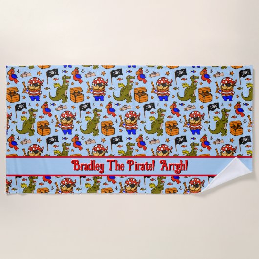 Symbole für Piratensymbole hinzufügen, blau Strandtuch (Vorderseite)