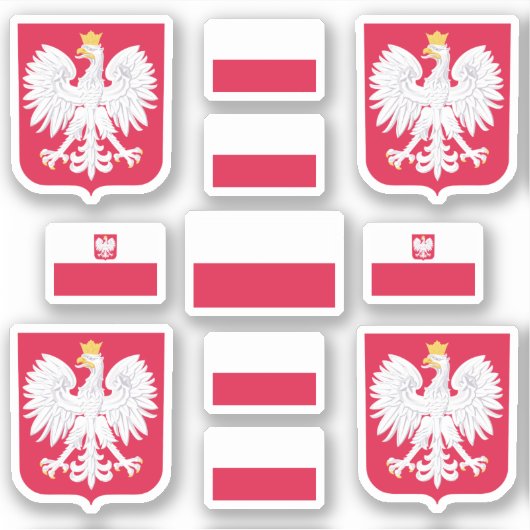 Symbole für polnische Staat / Wappen und Fahne Aufkleber (Vorderseite)