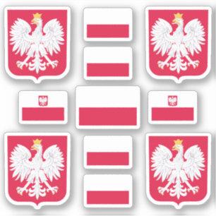 Symbole für polnische Staat / Wappen und Flagge  Aufkleber