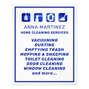 Symbole für Reinigungsdienste  Flyer