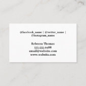 Symbole für soziale Medien | künstlerischer Hinter Visitenkarte (Rückseite)