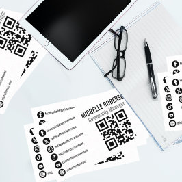 Symbole für soziale Medien - QR-Logo oder Foto Visitenkarte