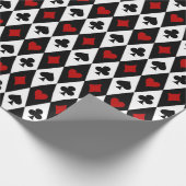 Symbole für Vintage rote schwarze Spielkarten Geschenkpapier (Ecke)