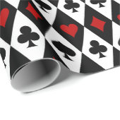 Symbole für Vintage rote schwarze Spielkarten Geschenkpapier (Rolleneckpunkt)