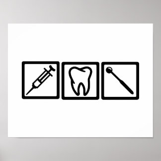 Symbole für Zahnärzte Poster