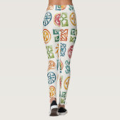 Symbole Nahtlose Muster Leggings (Rückseite)