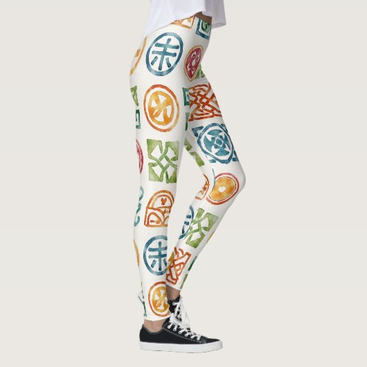 Symbole Nahtlose Muster Leggings (Rechts)