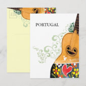 Symbole Portugals - Portugiesische Gitarre Postkarte (Vorne/Hinten)