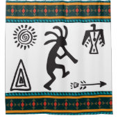 Symbole Silhouette Einfache Kokopelli Duschvorhang (Vorderseite)