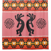Symbole Silhouette Einfache Kokopelli Duschvorhang (Vorderseite)
