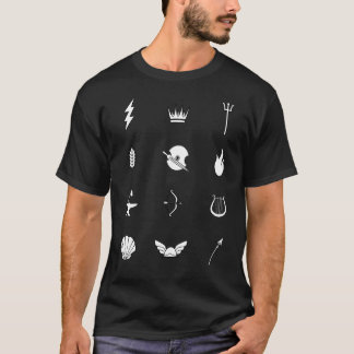 Symbole von 12 Göttern und Göttinnen der griechisc T-Shirt
