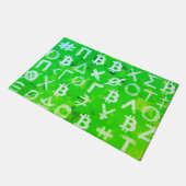Symbole von Bitcoin (Heller Gewinn Grün - 1) Fußmatte (Schrägansicht)