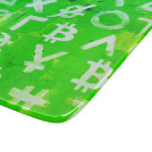 Symbole von Bitcoin (heller Gewinn Grün - 1) Schneidebrett (Ecke)