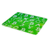 Symbole von Bitcoin (heller Gewinn Grün - 1) Schneidebrett (Ecke)