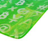 Symbole von Bitcoin (heller Gewinn Grün - 2) Schneidebrett (Ecke)