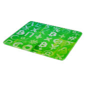 Symbole von Bitcoin (heller Gewinn Grün - 2) Schneidebrett (Ecke)