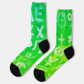 Symbole von Bitcoin (heller Gewinn Grün - 2) Socken (Linkes Detail)