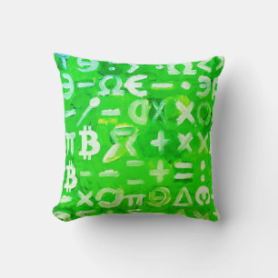 Symbole von Bitcoin (Heller Gewinn Grün - 3) Kissen