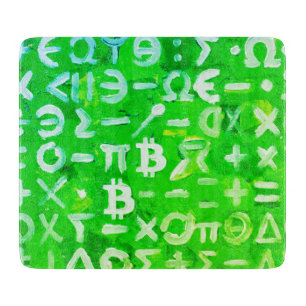 Symbole von Bitcoin (Heller Gewinn Grün - 3) Schneidebrett