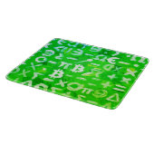 Symbole von Bitcoin (Heller Gewinn Grün - 3) Schneidebrett (Ecke)