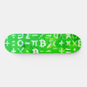 Symbole von Bitcoin (heller Gewinn Grün - 3) Skateboard (Horizontal)