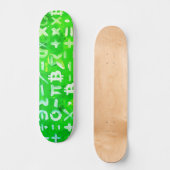 Symbole von Bitcoin (heller Gewinn Grün - 3) Skateboard (Vorderseite)