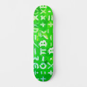 Symbole von Bitcoin (heller Gewinn Grün - 3) Skateboard (Vorderseite)