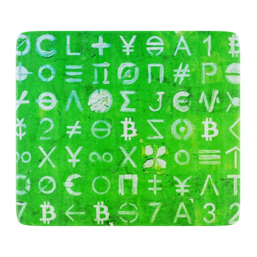 Symbole von Bitcoin (Heller Gewinn Grün - 4) Schneidebrett (Vorderseite)