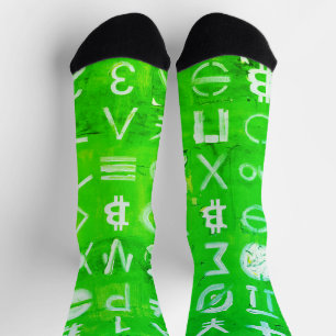 Symbole von Bitcoin (heller Gewinn Grün - 4) Socken