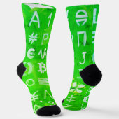 Symbole von Bitcoin (heller Gewinn Grün - 4) Socken (Gewinkelt)