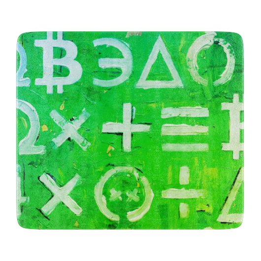 Symbole von Bitcoin (Heller Gewinn Grün - 5) Schneidebrett (Vorderseite)