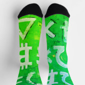 Symbole von Bitcoin (Heller Gewinn Grün - 5) Socken (Oben)