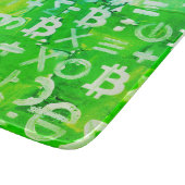 Symbole von Bitcoin (Heller Gewinn Grün - 6) Schneidebrett (Ecke)