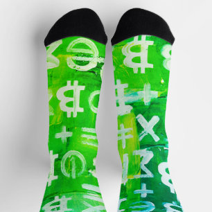 Symbole von Bitcoin (Heller Gewinn Grün - 6) Socken